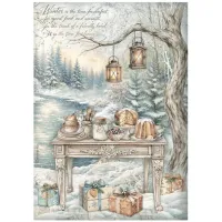 Stamperia White Christmas A4 Rijstpapier Selectie (6 stuks) door Cristina Radovan ( DFSA4XWG)